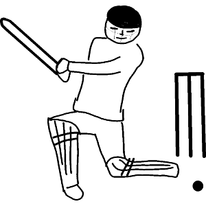 Man playing cricket