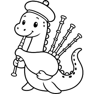 Nessie Playing Bagpipes
