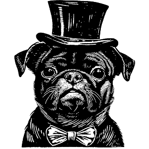 Pug  with Top Hat