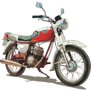 Red and White Motorbike