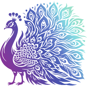 Colourful Stylised Peacock