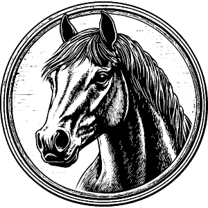 Horse Portrait with Circle Frame