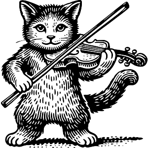 Cat Playing Fiddle