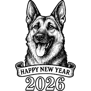 New Year German Shepherd