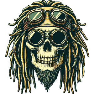 Steampunk Skull With Dreadlocks