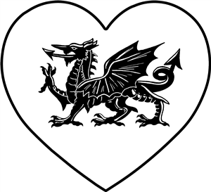 Welsh Dragon Love Heart