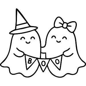 Ghosts with boo banner