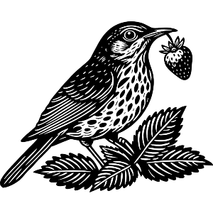 Song Thrush & Strawberry