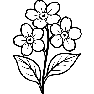 Three Forget Me Not Flowers