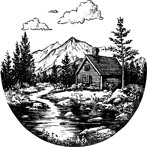 Cabin in Mountain Landscape