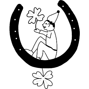 A Leprechaun Sitting In A Horseshoe 