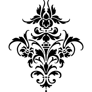 Art Nouveau Iris Flower Motif