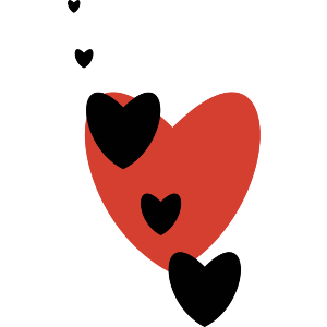 Red And Black Hearts 