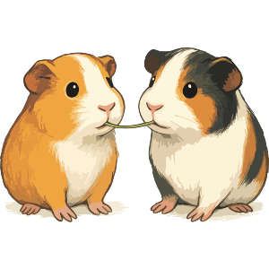 Guinea Pigs Eating