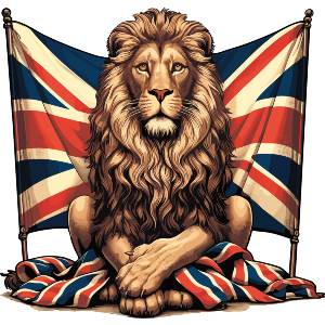 Proud Lion With Union Jack