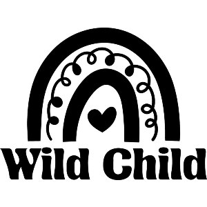Wild Child Text And Rainbow Image