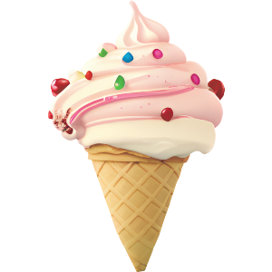Strawberry Ice Cream Cone