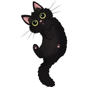 Rolling Black Cat