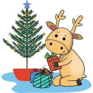 Reindeer With Christmas Tree