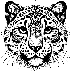 Stylised Snow Leopard Portrait