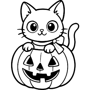 Halloween Pumpkin Kitten