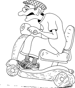 Man On Mobility Scooter