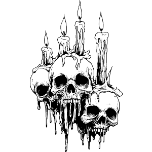 Melted Candles with Skulls