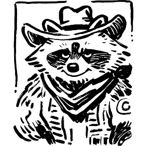 Sketchy Cowboy Raccoon