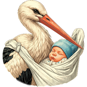 Stork With Baby