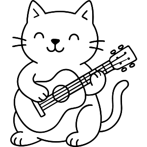 Cat playing guitar