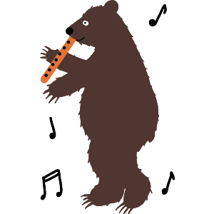 Flute Playing Grizzly Bear