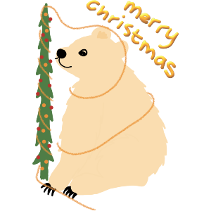 Polar Bear Decorating The Christmas Tree