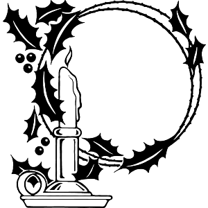 Christmas Candlestick With Holly