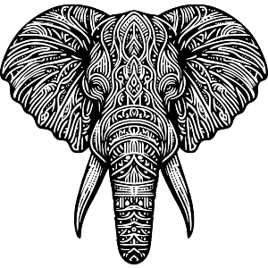 Tribal Elephant Head