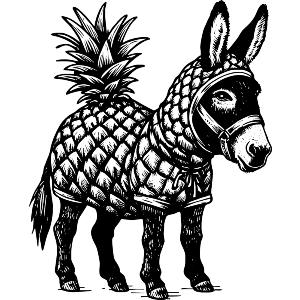 Donkey Wearing Pineapple Costume