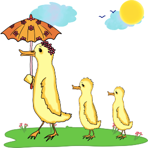 Mother Duck And Ducklings