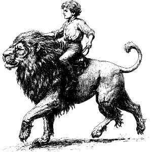 Boy Riding Lion