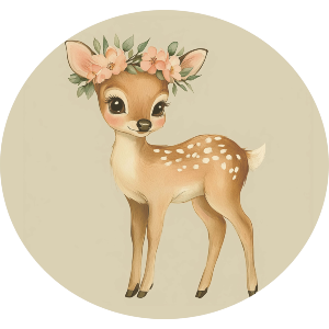  Cute Deer Wearing Flower Crown
