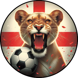Roaring Lioness With England Flag