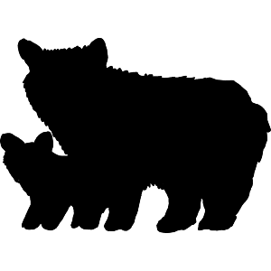 Bear and cub silhouette