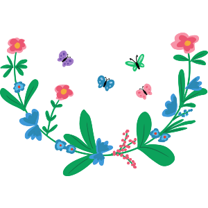 Spring Flowers And Butterflies