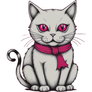 Cat In Scarf