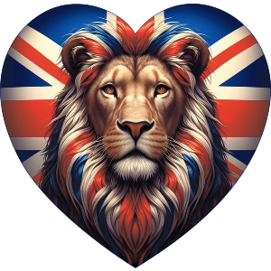 Union Jack Heart With Lion