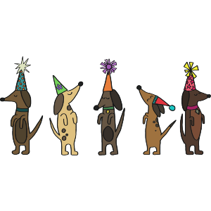 Dachshund Party Time