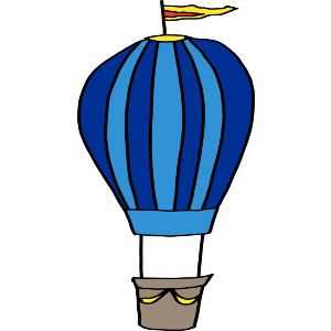 Blue hot air balloon