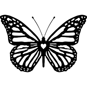 Butterfly Heart Silhouette
