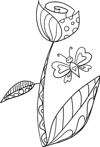 Doodled Flower With Patterns