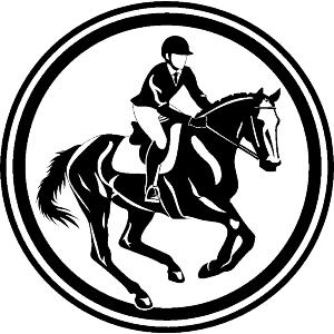 Equestrian Rider with Horse in Circle Frame