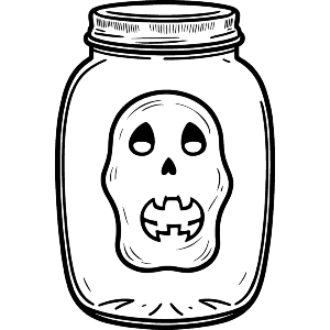 Spooky Skull In Jar