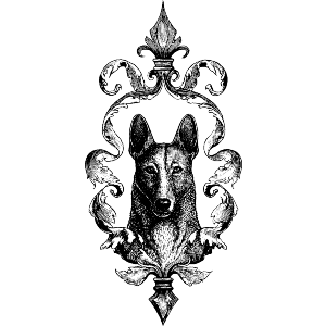 French Crest Design with Dog